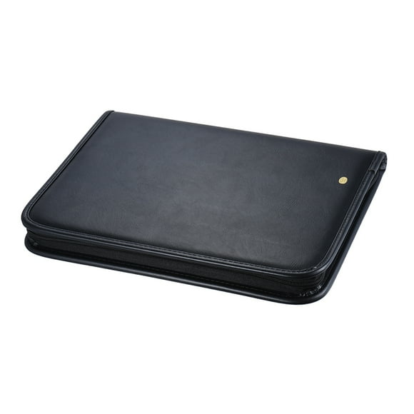 Cuero multifuncional profesional de negocio con cremallera Cartera Padfolio buzón de documentos A4 o Tomshoo portafolio