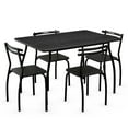 thumbnail image 1 of Costway 5 Pcs Dining Set Table And 4 Chairs Home Kitchen Room Breakfast Furniture Black, 1 of 10