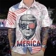 thumbnail image 4 of Bandera de Estados Unidos Donald Trump disparando Levanta el puño Fotos Nunca te rindas 14 de julio de 2024 Camisas hawaianas divertidas en 3D Blusas, 4 of 5