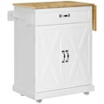 thumbnail image 1 of HOMCOM Foldable Kitchen Island with Storage Drawer, Rolling Utility Cart, 1 of 10