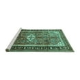 thumbnail image 2 of Ahgly Company Machine Washable Indoor Square Persian Turquoise Blue Traditional Area Rugs, 3' Square, 2 of 4