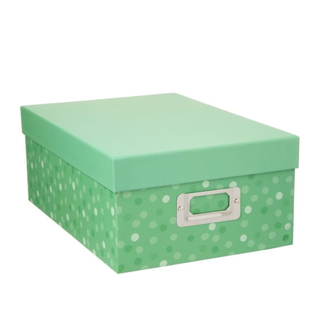 Decorative Photo Storage Box: Green Dots - Walmart.com