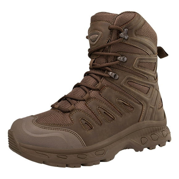 nsendm Men Shoes Adult Male Hunting Boots Men Men Ankle Boots Fashionable New Pattern Simple Solid Color Lace Up Comfortable Autumn Cowboy Boots Men Brown 9.5