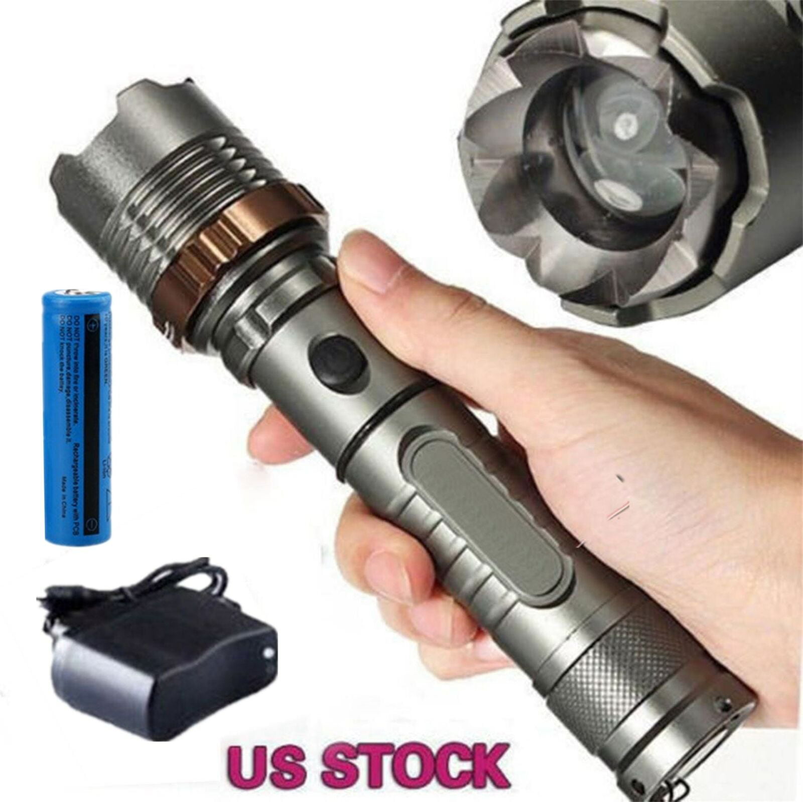 900000LM Tactical T6 LED Camping Police Rechargeable Torch Flashlight Work Light 