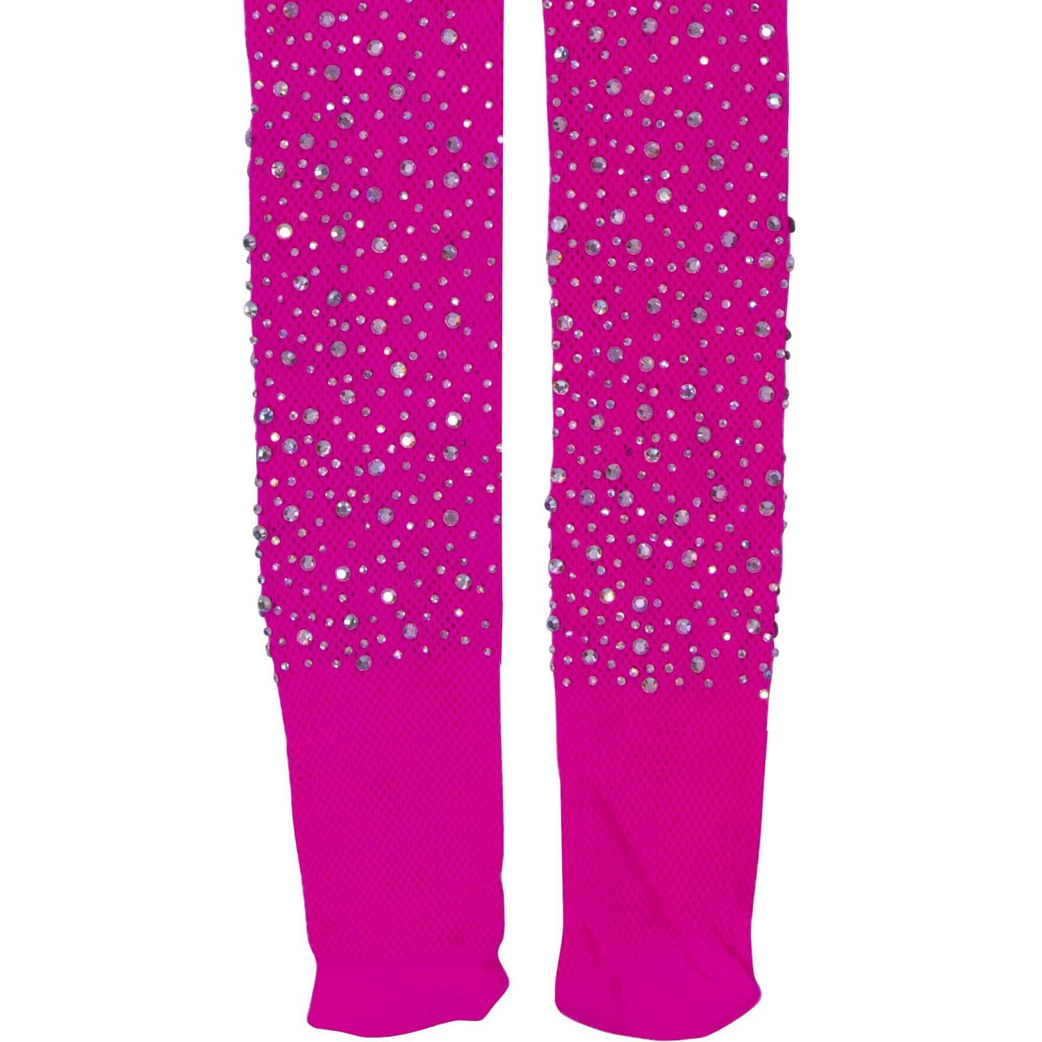 COLLANTS EN RÉSILLE AVEC PIERRES DU RHIN - ROSE VIF