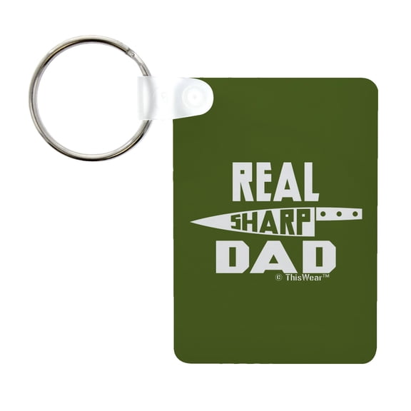 ThisWear Dad Appreciation Gift Real Sharp Dad Knife Pun Aluminum Rectangle Keychain