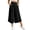 Black, variant on Women's Flowy Wide Leg Capris Casual Loose High Elastic Waist Boho Cropped Trousers Summer Palazzo Capri Pants with Pockets