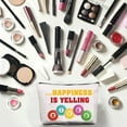 thumbnail image 6 of 1pc Canvas Makeup Bags Bingo Cosmetic Bag Multi Purpose Pen Case with Metal Zipper Pouch Toiletry Travel Bag Purse for Lipstick Card Birthday Gambling Gifts 10 x 7Inch-Happiness is Yelling, 6 of 9