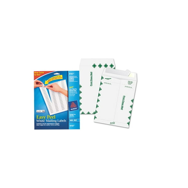 Quality Park Survivor Tyvek First Class Envelopes Pair with Avery 8167 Easy Peel White Return Address Labels for Inkjet Printers, 1/2