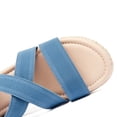 thumbnail image 3 of Women's Platform Wedge Heel Sandals - Comfortable Insole Lightweight Rubber Sole, Open-Toe Adjustable Elastic Strap Summer Casual Sandals, 3 of 7