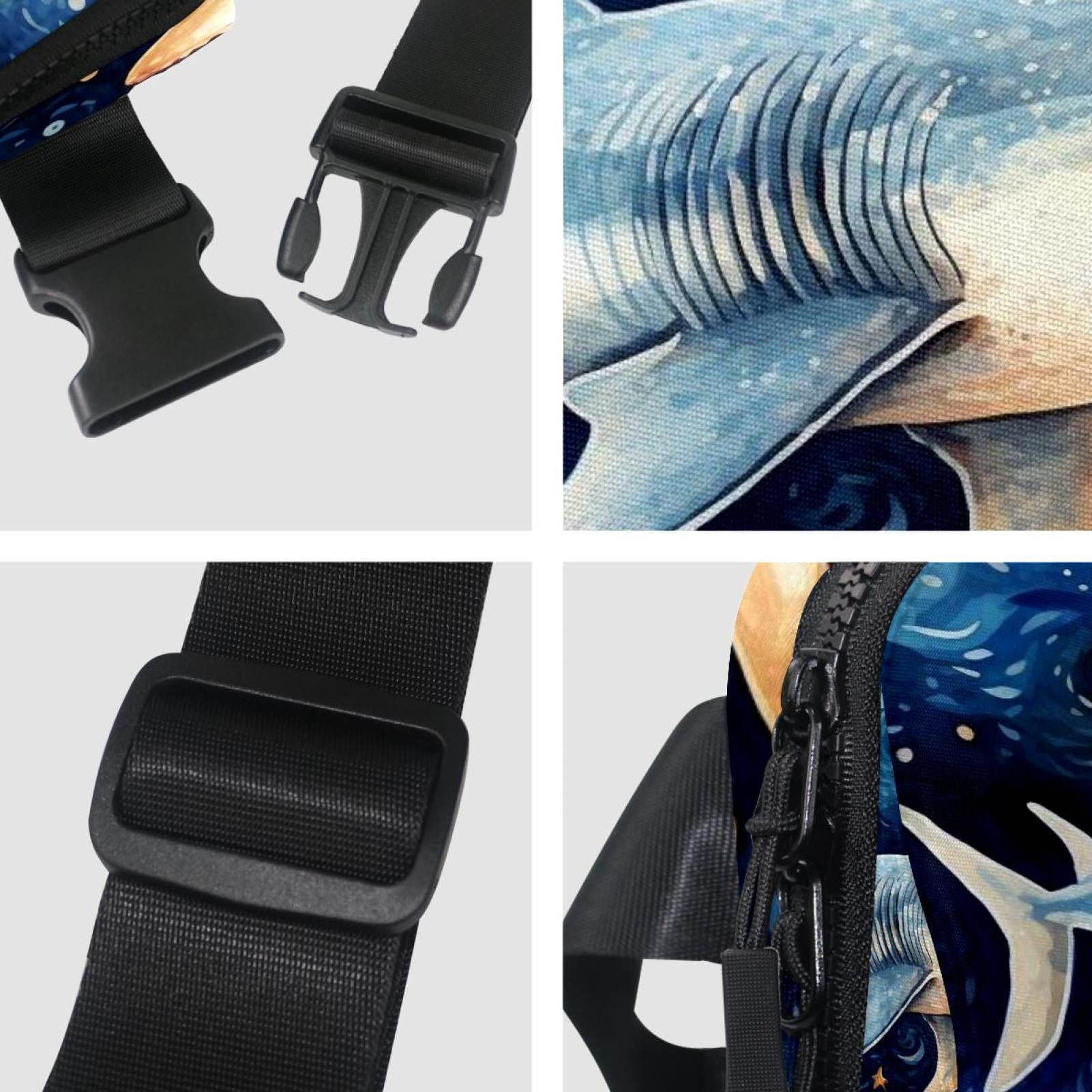 Star Shark Adjustable Lightweight Waist Bag with Extension Strap - Unisex Crossbody Bag Running Belt