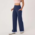 thumbnail image 7 of Yoga Pants Women Wide Leg With Pockets High Waist Stretch Casual Sweatpants Loose Comfy Palazzo Stretch Trousers, 7 of 7