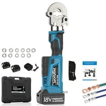 SWANSOFT 6Ton Electric Hydraulic Crimper, 6AWG-600MCM Cordless Crimping Tool for Cu/Al Lugs, 20000 Crimps