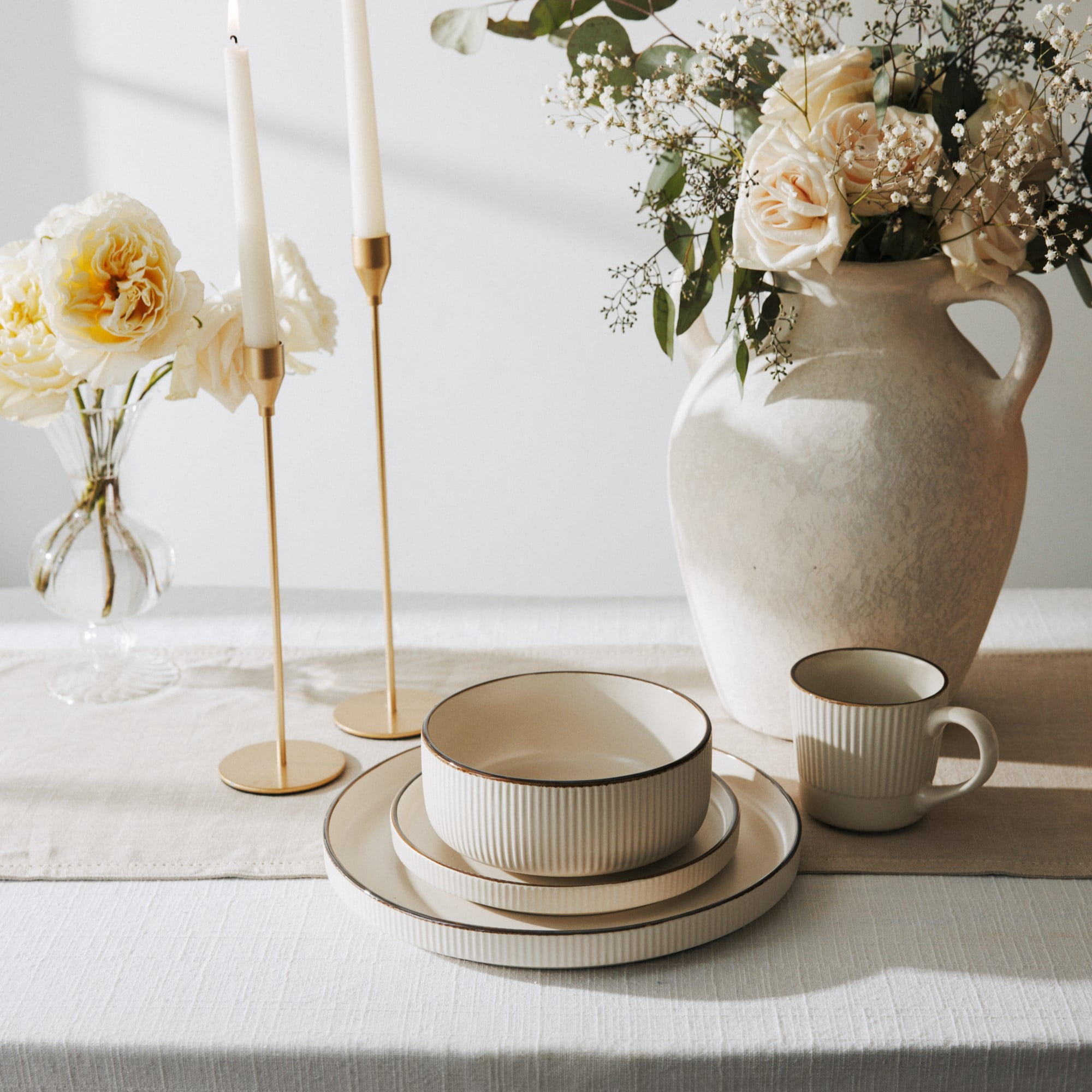 Thyme & Table 12 fl oz Aden Cream Stoneware Mug