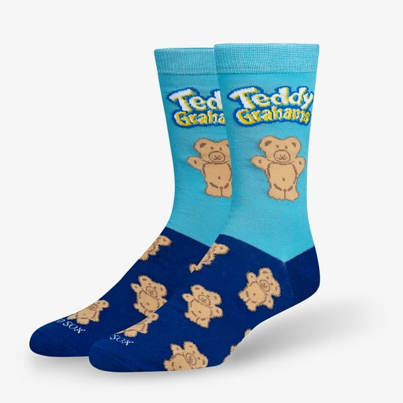 Teddy Grahams Blue Men's Crew Socks