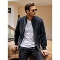 thumbnail image 2 of Coshow Men's Lightweight Jacket Sport Bomber Jacket Casual Suede Vintage Jacket, 2 of 5