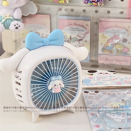 

Kawaii Sanrios Cinnamoroll Pochacco Small Fan Anime Kitty Student Dorm Desktop Silent Fan Usb Charging Fan Girl Birthday Gift