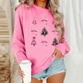 thumbnail image 2 of Christmas Shirts Women Print Tees Bow Tops Christmas Tree Shirt Cute Sweet Sweatshirt Pullover Wreath Tinsel Outfits Casual Fashion Clothing Round Neck Garments, 2 of 6