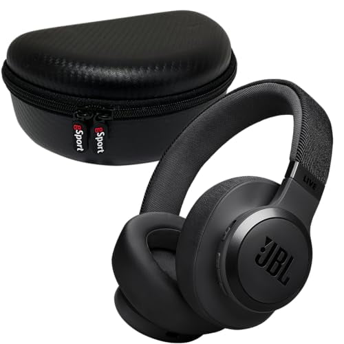 JBL Live 770NC Paquete de auriculares inalámbricos con cancelación de ruido y estuche gSport (negro)