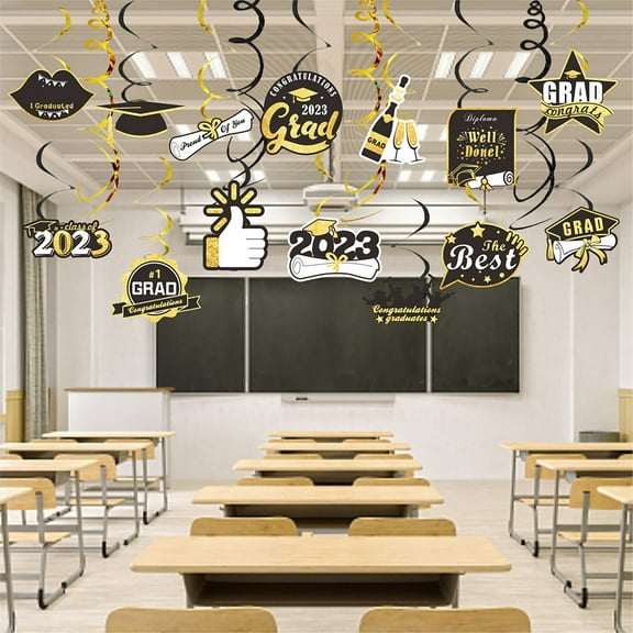 Clearance!Veeogra Graduation Decorations,2025 Graduation Decorations,Graduation Decorations Clof 2023 Graduation Party Decorations Black And Gold Make Your Party Marvelo,Classroom Decor,Yellow