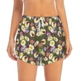 thumbnail image 2 of Balery Ladybugs And Flowers On A Wooden Pantalones cortos deportivos para mujer con forro y dos bolsillos, elásticos, para entrenamiento, gimnasio, yoga-XX-Large, 2 of 7