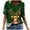 Z1 Green, variant on Ladies Casual Fashion Christmas Theme Snowflake Snowman Print V Neck Short Sleeved T Shirt Top