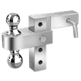 thumbnail image 5 of Uriah Products Adjustable Aluminum Hitch Mount w/ 2" & 2.31" Balls, Silver, 5 of 7
