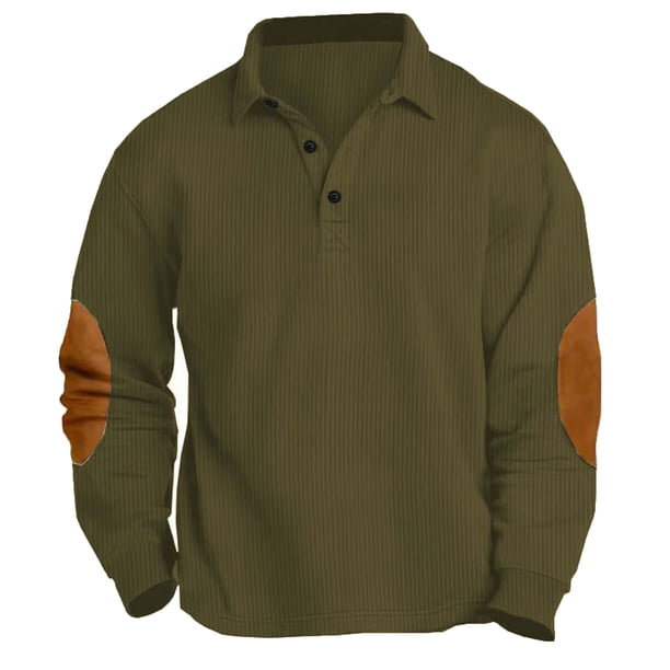 Blusa y camisa de manga larga con cuello vuelto para hombre, estilo casual, para deportes al aire libre, color liso, blusa de manga larga con cuello vuelto, camisetas de poliéster para hombre