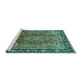 thumbnail image 2 of Ahgly Company Machine Washable Indoor Rectangle Oriental Turquoise Blue Traditional Area Rugs, 8' x 12', 2 of 4