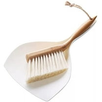 Small Broom and Dustpan Set, Dustpan and Brush Set, Bamboo Handle Mini Brush Dustpan, Short Hand Broom for Home,Kitchen, Office, Pet, Desktop, Outdoor (11.5")