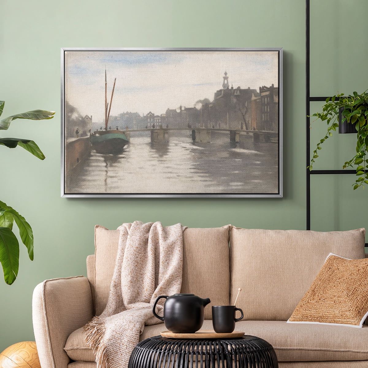 Vintage Landscape-CCCLVI By Wexford Home Framed in Silver Wood Gallery Wrapped Canvas 17 in. x 25 in.