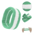 thumbnail image 3 of Unique Bargains 3Pcs Headband with Wristband Sweat Headband Light Green White, 3 of 6