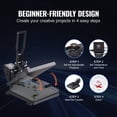 thumbnail image 6 of BENTISM Heat Press Machine, 15"x15" Swing Away T Shirt Pressing Machine Multifunction, High Pressure Heat Press Machine for T-Shirt, Power Digital Industrial Sublimation Printer, Black, 6 of 9