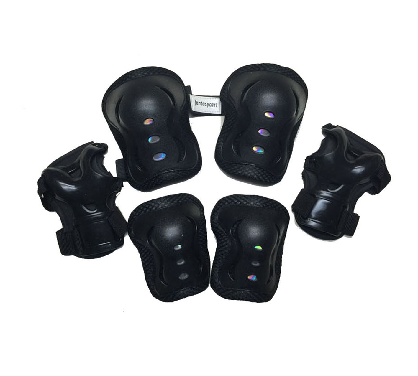 fantasycart Kid's Roller Blading Wrist Elbow Knee Pads Blades Guard in Black