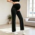 thumbnail image 2 of Busydd Maternity Jeans for Women Over The Belly High Waisted Pregnancy Pants Comfy Support Loose Straight Leg Denim Pants M, 2 of 7