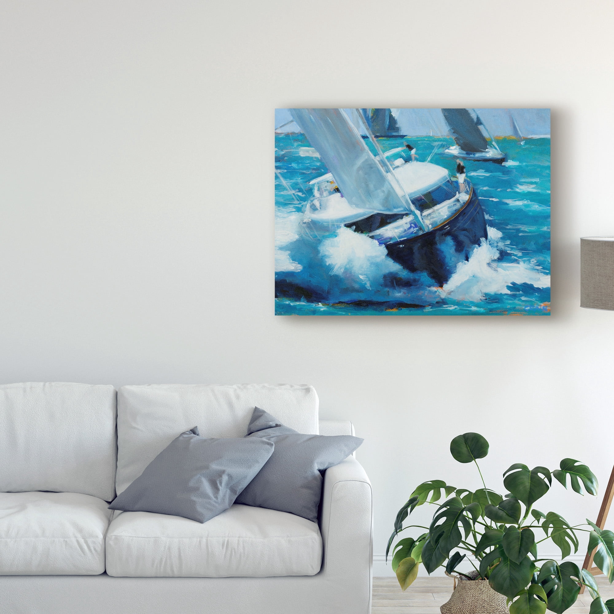 Trademark Fine Art 'White Water Boat' Canvas Art by Curt Crain