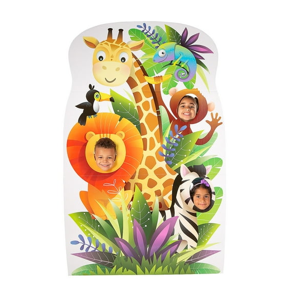 Fun Express 44" x 5 Ft. 11" Zoo Animal Party Cardboard Cutout Stand-In Stand-Up