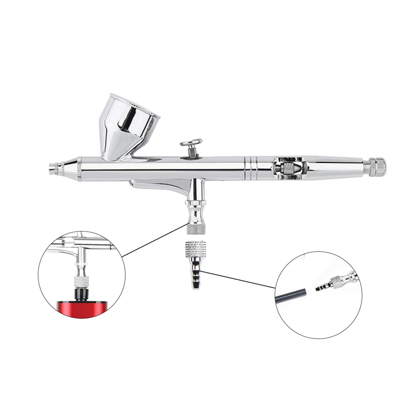 Dual Action Airbrush Pen Kit Gun Makeup 0.3MM Nozzle Air Valve Brush G 1/8 Nail Art Design With Accessories ,Easy to Operate