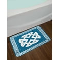thumbnail image 2 of Celtic Bath Mat, Everlasting Knot Motif Representing 4 Elements Earth Water and Air, Plush Bathroom Decor Mat with Non Slip Backing, 29.5" X 17.5", Petrol Blue White, by Ambesonne, 2 of 2