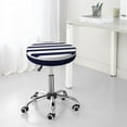thumbnail image 7 of Daiia Navy Blue And White Stripes Stool Covers Round,Round Bar Stool Covers Waterproof Bar Chair Covers Washable Stool Cushion Slipcover for 12-14 Inch Chair-13 inch, 7 of 7
