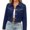 Navy, variant on Fringe Jackets Women Western Cowlgirl Long Sleeve Button Down Collared Tassel Faux Suede Cropped Coats Country Concert Tops