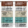 thumbnail image 3 of Laundry Room Curtains,Rustic Wash Dry Quotes Words Wooden Teal Brown Funny Fun Country Rural Curtains for Living Room Kitchen Bathroom Drape Treatment 2 Panel,42X54 Inch, 3 of 6