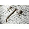 thumbnail image 2 of Kingston Brass KS8028BEX Essex Two-Handle 3-Hole Wall Mount Roman Tub Faucet in Brushed Nickel, 2 of 7