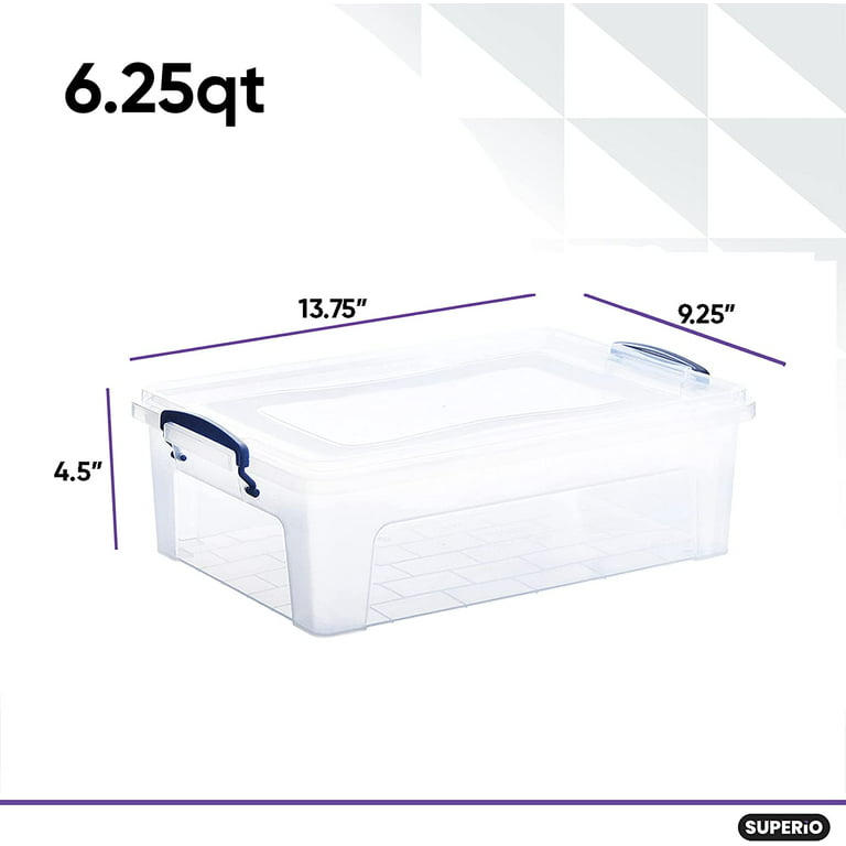 Superio + Clear Plastic Storage Bins with Lid