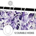 thumbnail image 5 of Purple Eucalyptus Shower Curtain, Watercolor Plant Leaves with Floral Bathroom Shower Curtain Set with Hooks, 72x72, 5 of 6