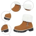 thumbnail image 5 of YLYL Women's Suede Winter Snow Boots Side Zipper Warm Fur Lined Chunky Heel Anti-Slip Outdoor Ankle Boots, 5 of 9