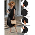 thumbnail image 5 of Avidlove Women's Short Sleeve Nightgown Long Nightshirts Pleated Sleep Dress Sleepwear with Pockets, 5 of 6