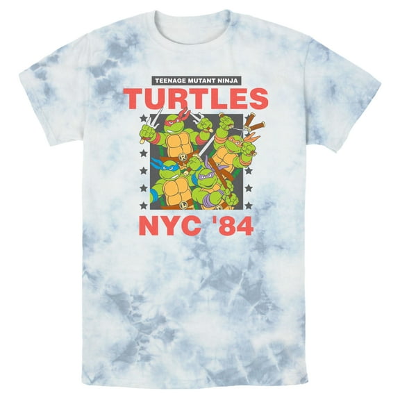 Men's Teenage Mutant Ninja Turtles NYC '84 Poster  Graphic Tee White/Blue 2X Large