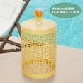 thumbnail image 4 of Y&M Indoor Outdoor Chic Metal Round End Table, Flower Yelow (Set of 3), 4 of 6