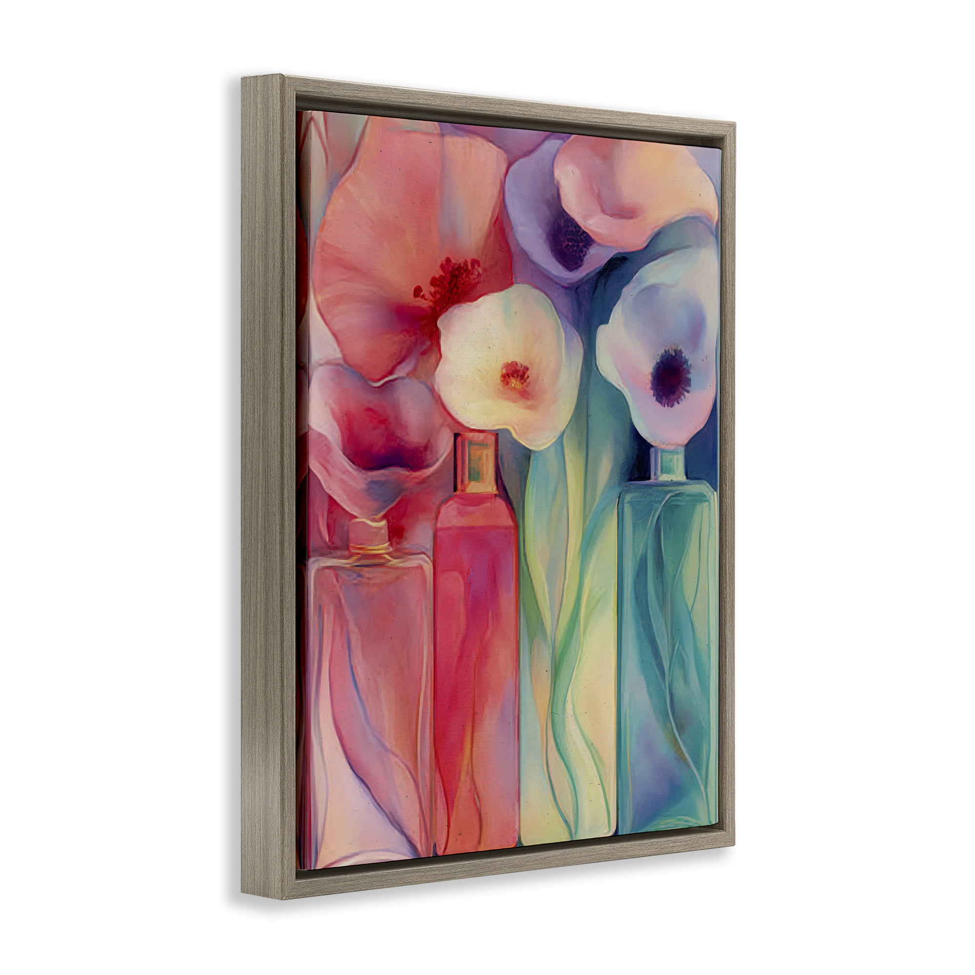 Stupell Industries Petal Logic Gradient Brown Framed Floater Canvas Wall Art, design by Annabelle Hall